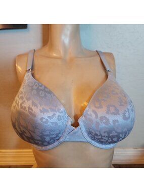 Maidenform Bra 36DD Gray Animal Print Underwire Lined 07539